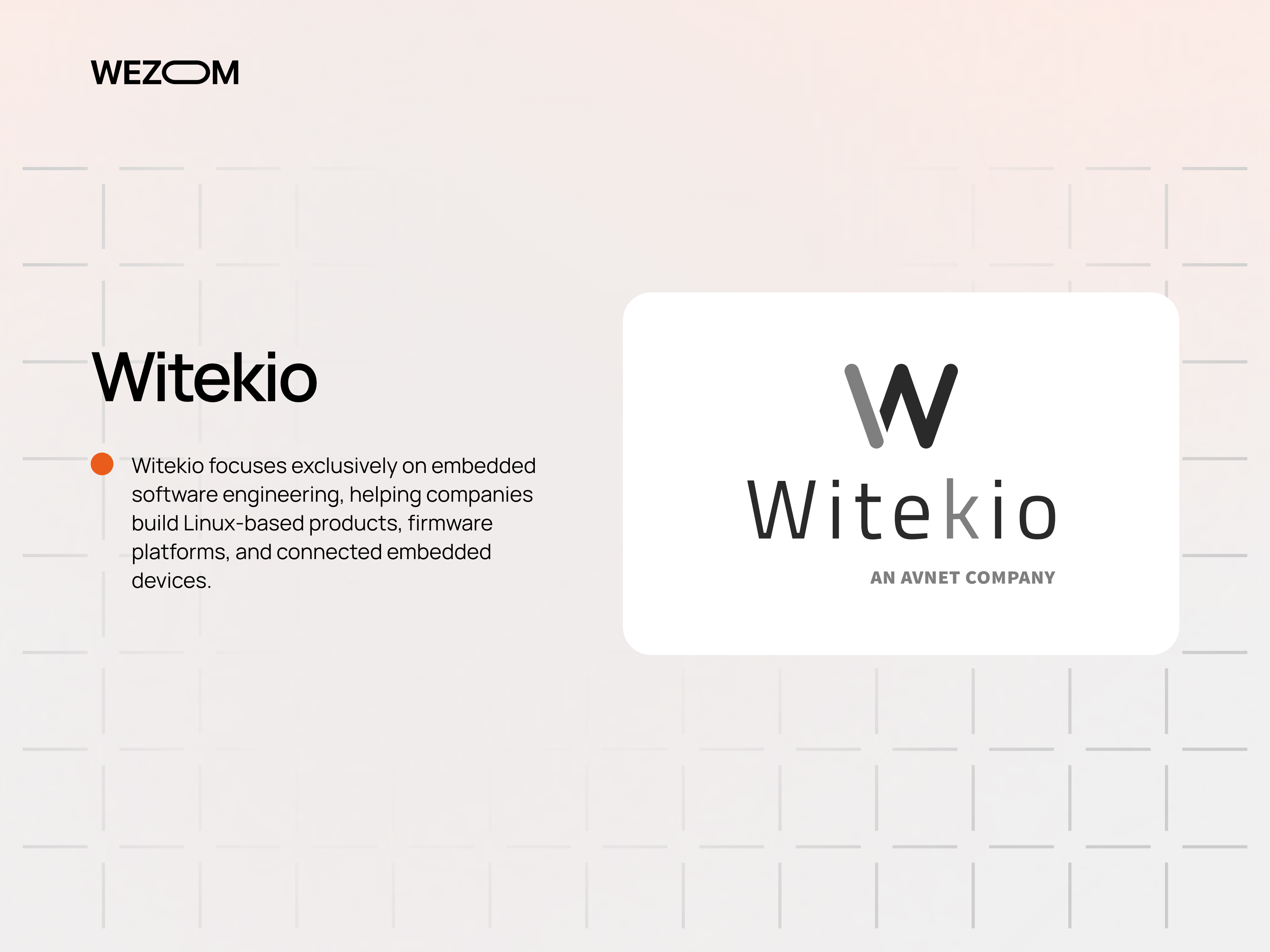 Witekio as one of the top embedded systems development companies focused on Linux, firmware, and connected devices Witekio as one of the top embedded systems development companies focused on Linux, firmware, and connected devices